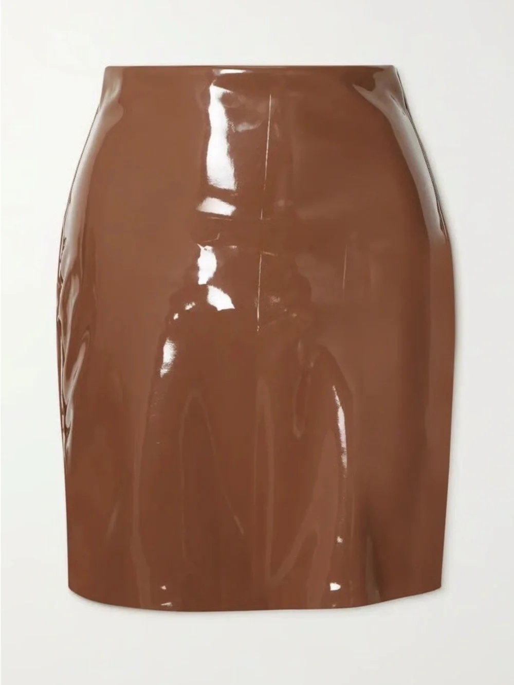 Commando Faux Patent Leather Mini Skirt Cinnamon